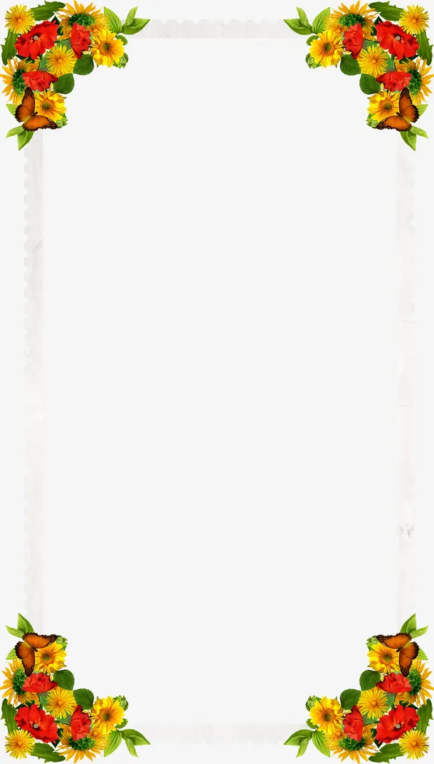 花朵 花瓣 相框免抠