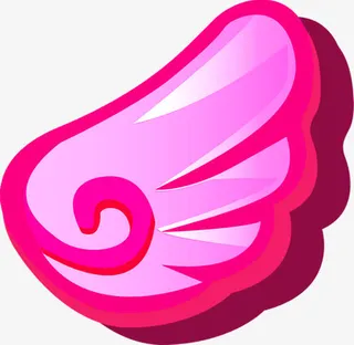 卡通粉色翅膀七夕情人节免抠