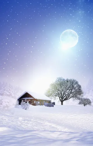 雪中风景背景素材高清