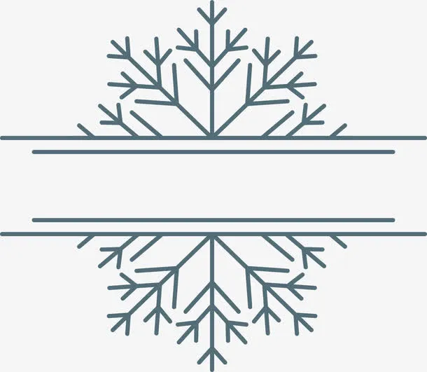 蓝色雪花标题框免抠手绘/卡通卡通元素