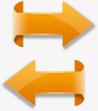 黄色渐变网页左右翻页按钮免抠