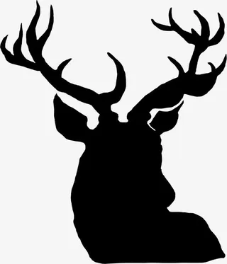 手绘黑色圣诞节麋鹿免抠