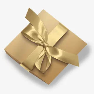 黄色质感装饰礼盒设计图免抠