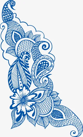 矢量青花瓷花纹免抠