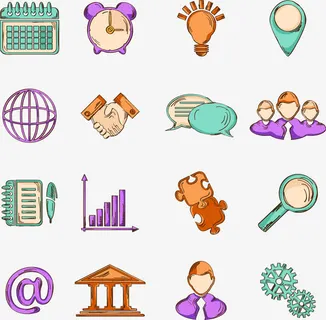 矢量手绘扁平图案免抠