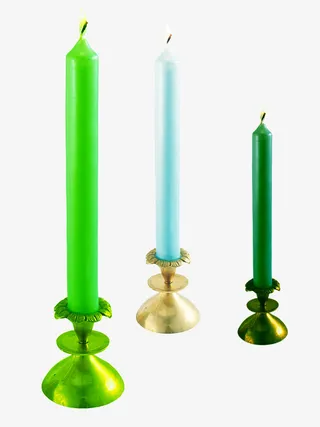 彩色蜡烛和金属支架免抠