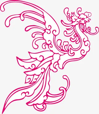 传统吉祥图案凤凰剪纸免抠