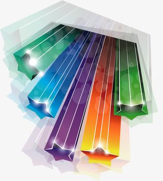 不同颜色的五角星人才招聘海报免抠