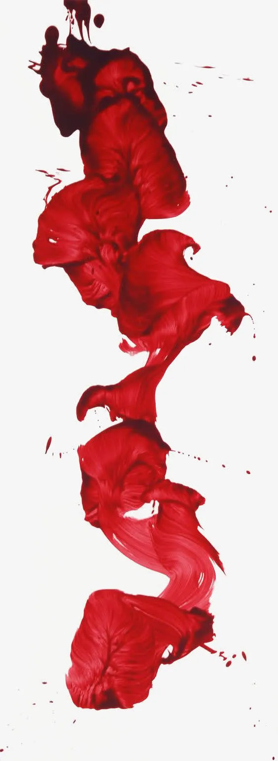 红色油墨装饰免抠