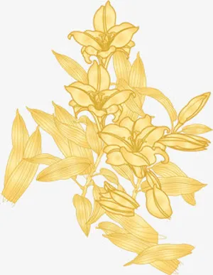 中秋节黄色玉兰花海报免抠