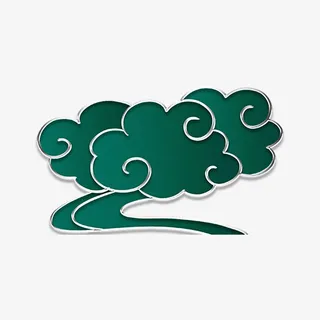 绿色国潮祥云元素PNG素材免抠