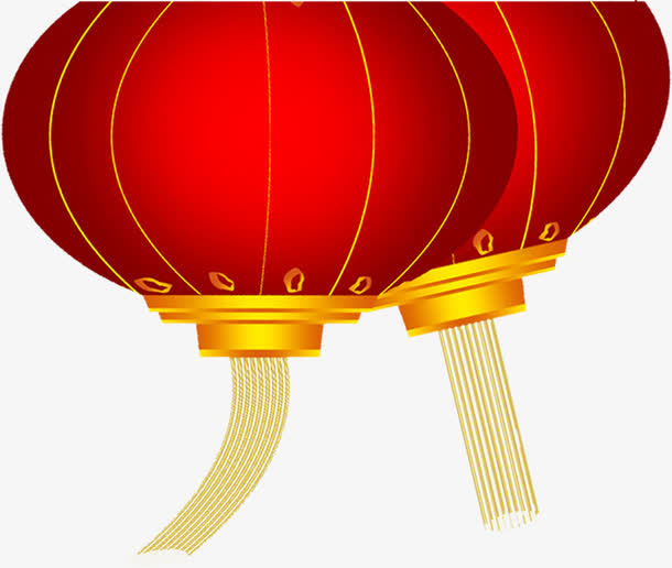 手绘喜庆灯笼白底图免抠