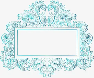 翡翠绿色新年标题框免抠