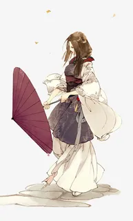 古风大气唯美少女元素免抠