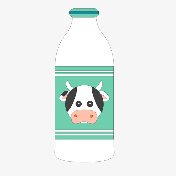 卡通扁平化牛奶饮品设计免抠