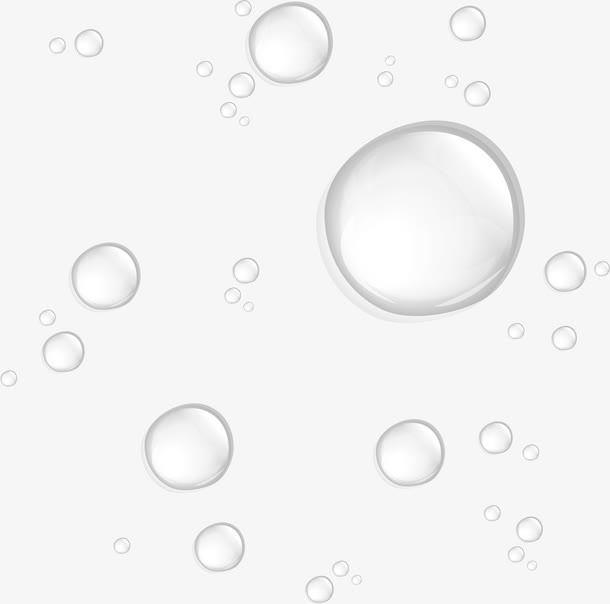 白色清新水滴水珠免抠