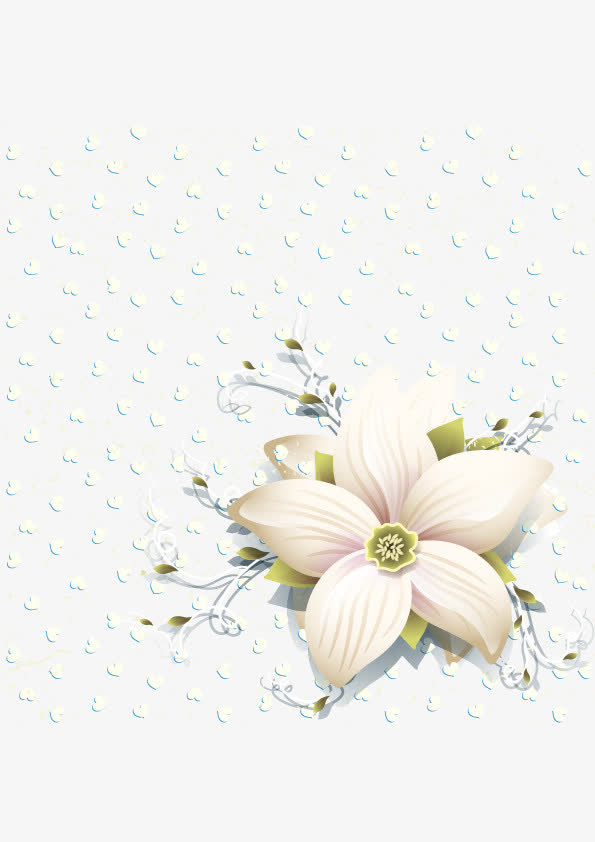 矢量元素蓝色花的旗帜免抠