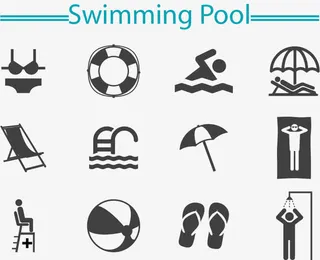 游泳素材矢量免抠