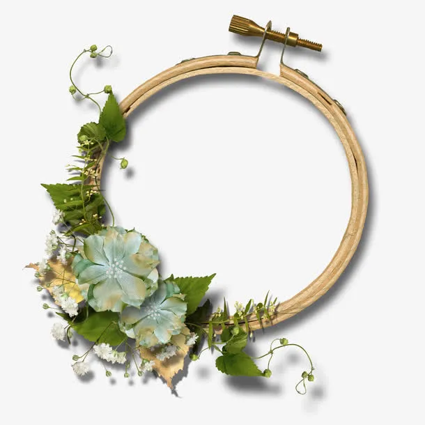 手绘边框图片素材 植物装饰花环免抠