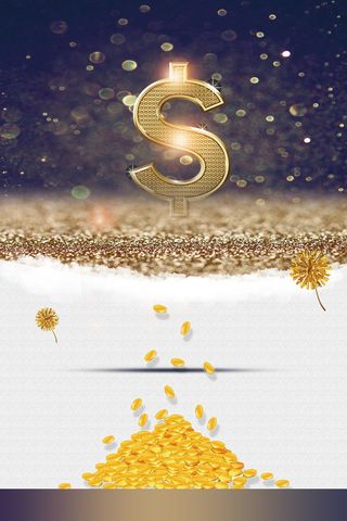 创意大气金币投资理财背景素材高清