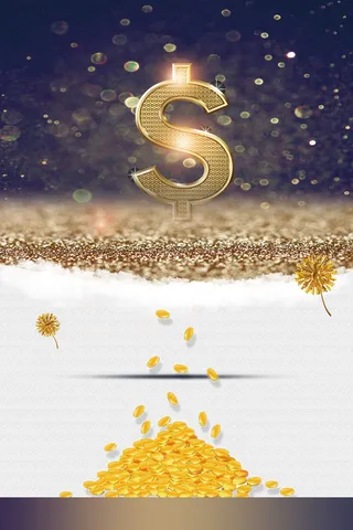 创意大气金币投资理财背景素材高清