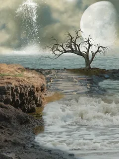 大海中的树木免抠