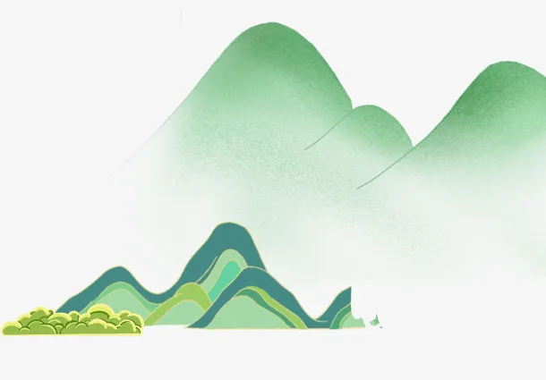 国潮风山插画免抠