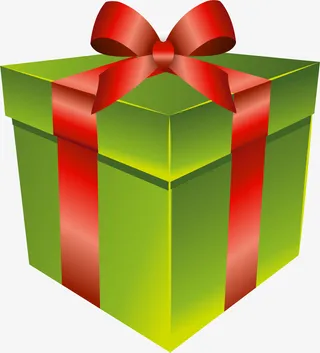 小清新绿色礼盒免抠