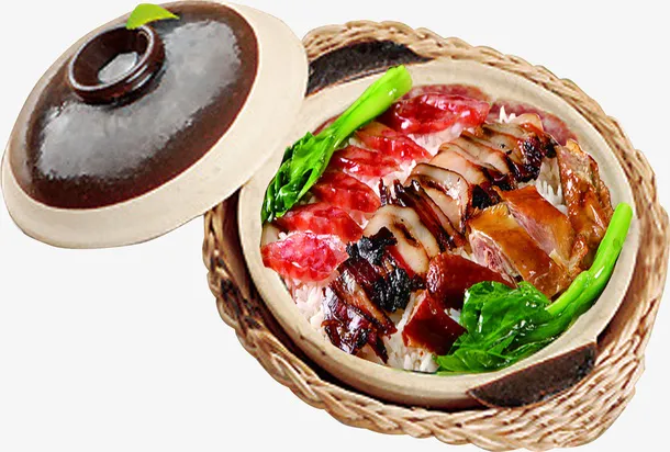 腊味煲仔饭 美食 PNG 美味免抠