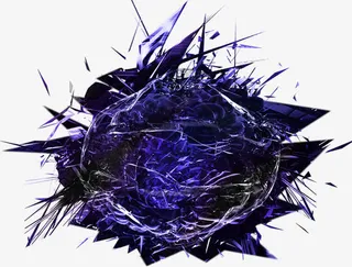 蓝紫色花朵招聘海报免抠