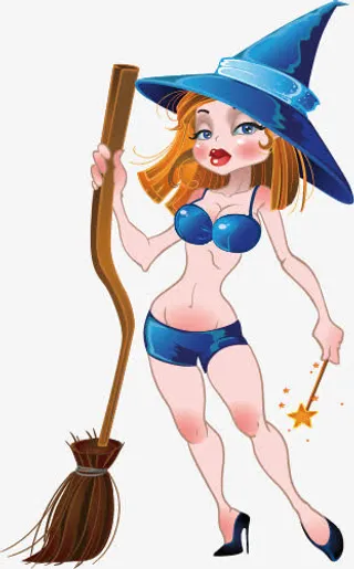 万圣节女巫卡通图免抠