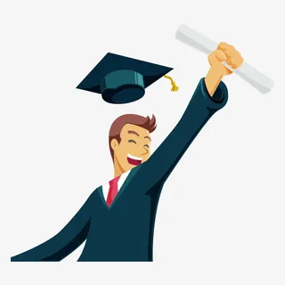 毕业季扔博士帽的帅气学生免抠