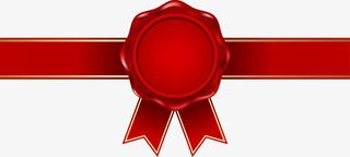 徽章红色丝带免抠