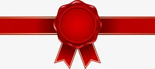 徽章红色丝带免抠