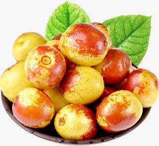 一盘新鲜的冬枣免抠