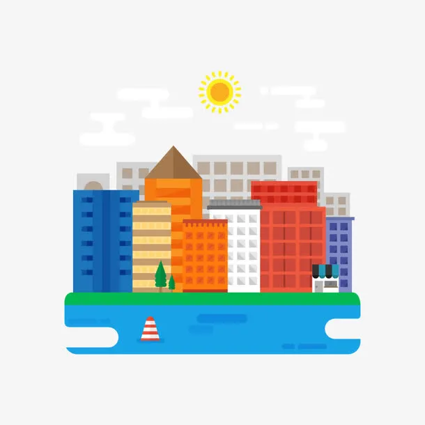 矢量城市风景免抠