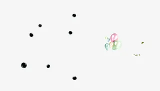 黑色水晶珠气球漂浮免抠