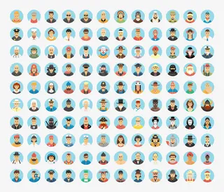 扁平化人物头像免抠