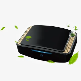 黑色简约风车载净化器免抠