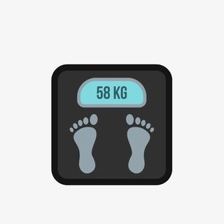 卡通黑色体重秤素材免抠