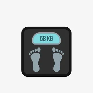 卡通黑色体重秤素材免抠
