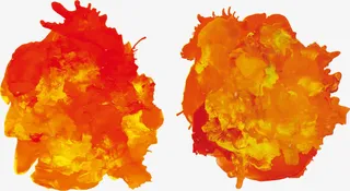 橘色喷洒烟雾效果免抠