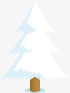 白色堆满积雪的圣诞树免抠