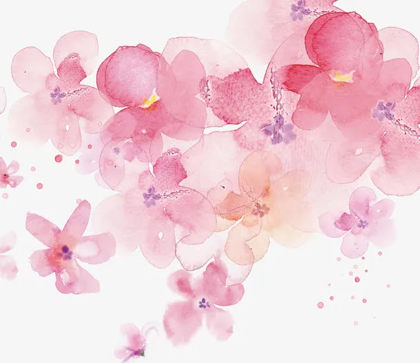 粉色水墨花瓣免抠