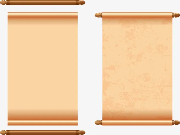 复古纸质卷轴免抠