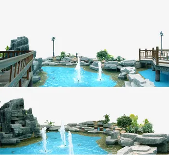 人工湖风景免抠