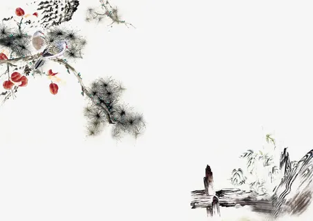 中国风水墨画免抠