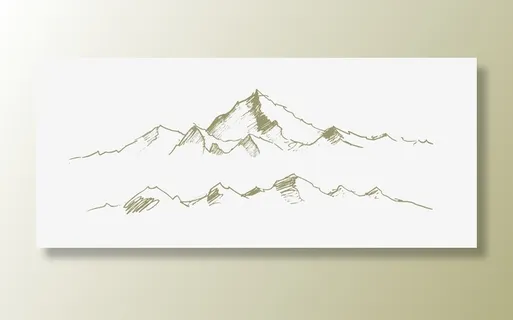 山 手绘 线稿免抠