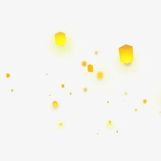 中秋的夜晚天灯免抠