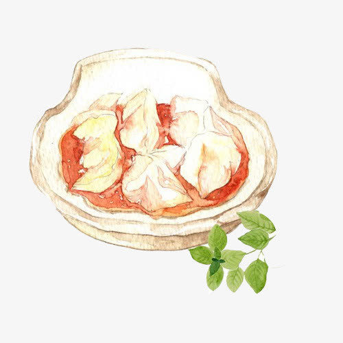 水饺手绘画素材图片免抠